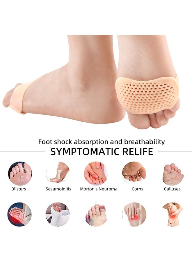 زوجان من وسادات مشط القدم ووسادات مقدمة القدم للنساء والرجال، وسادات لتخفيف آلام القدم، وسادات مقدمة القدم لعلاج ورم إبهام القدم، وسادة لمقدمة القدم - Image 4